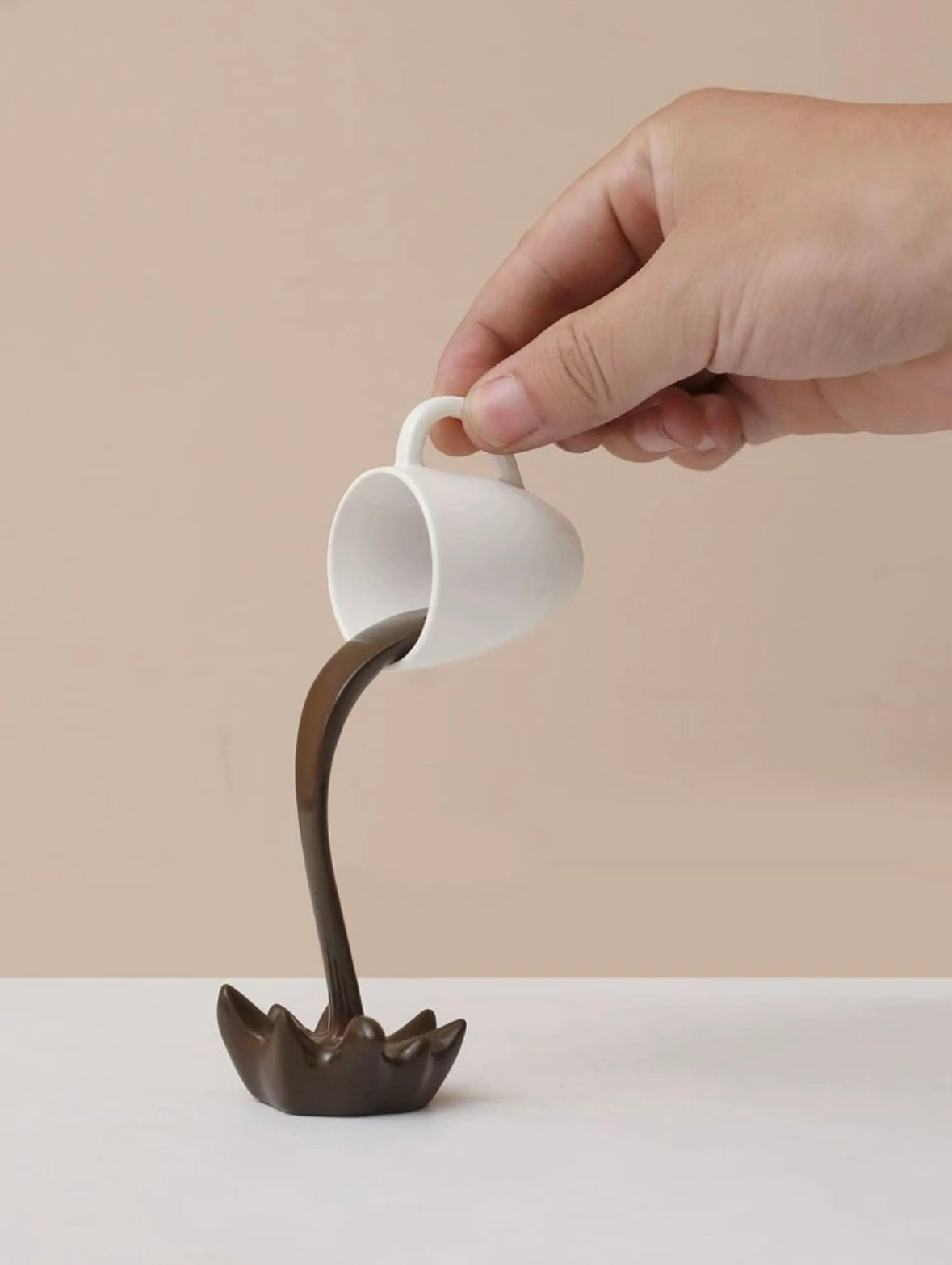 Coffee Pouring Dangling Cup Art Decoration